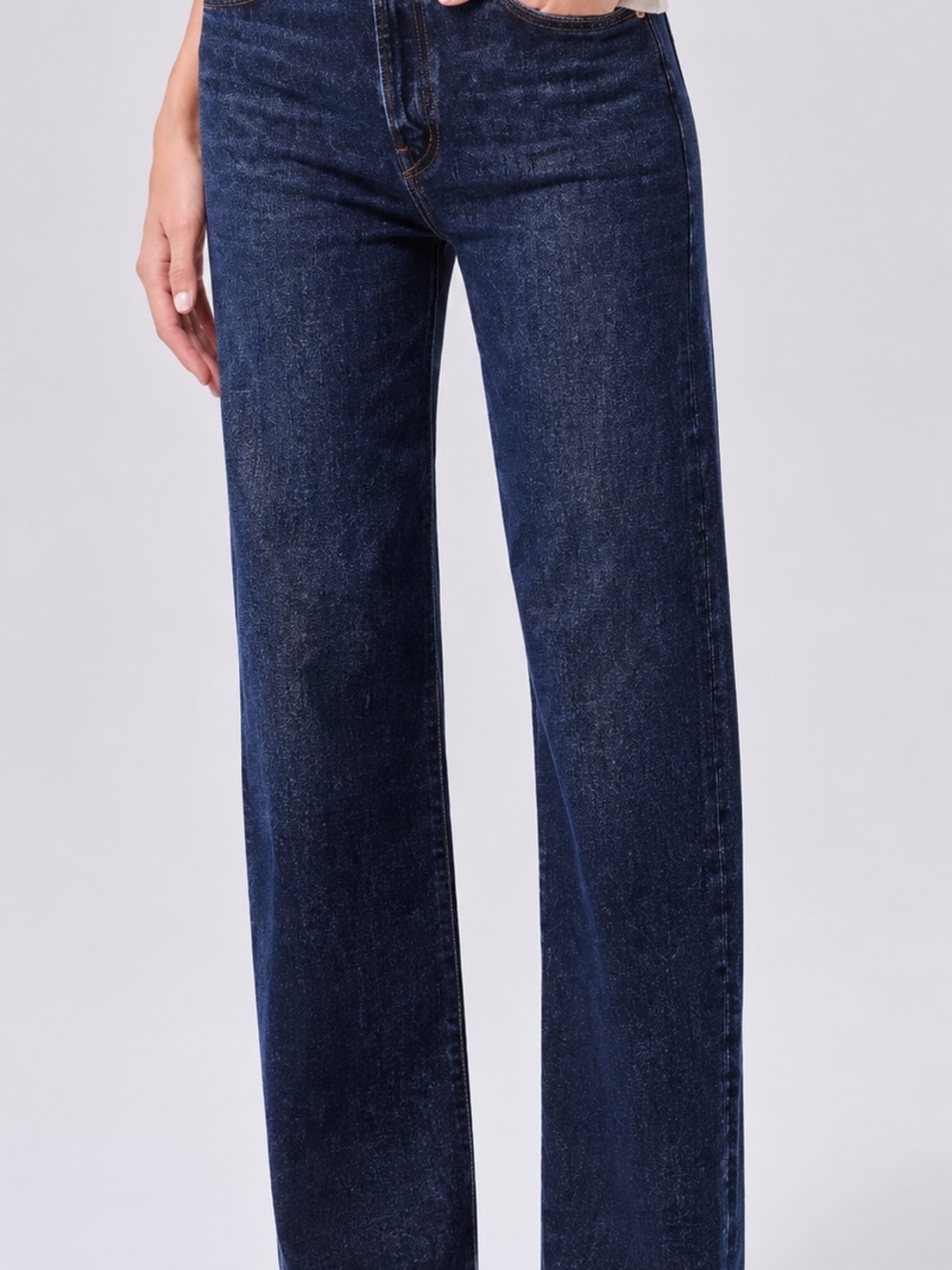 AGOLDE Ren High Rise Wide Leg Jeans Dark Indigo Size 28 - Picture 3 of 8